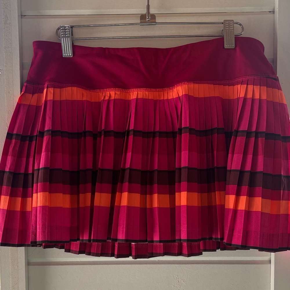 Lululemon Pleated Striped Skort - Pink & Orange